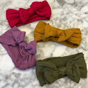 Baby Knot Headbands Pack - magenta, Purple, Mustard, Olive
